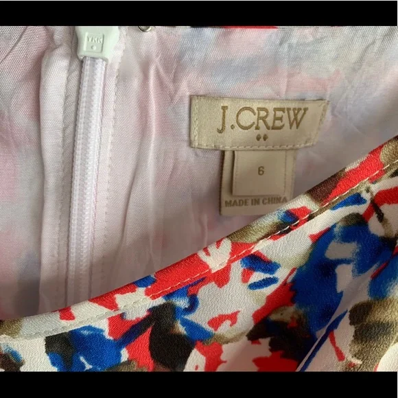 J. Crew Bright Floral Mini dress - 6 (Orange, Blue, Black, White) - Picture 4 of 8